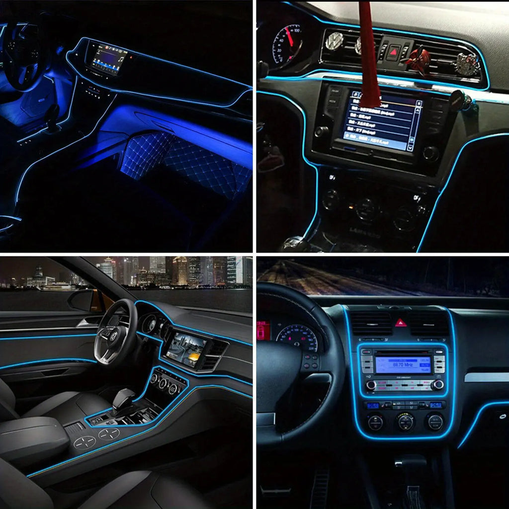 16FT USB-Powered LED Interior Ambient Lighting Kit with Fuse Protection for Enhanced Car Atmosphere