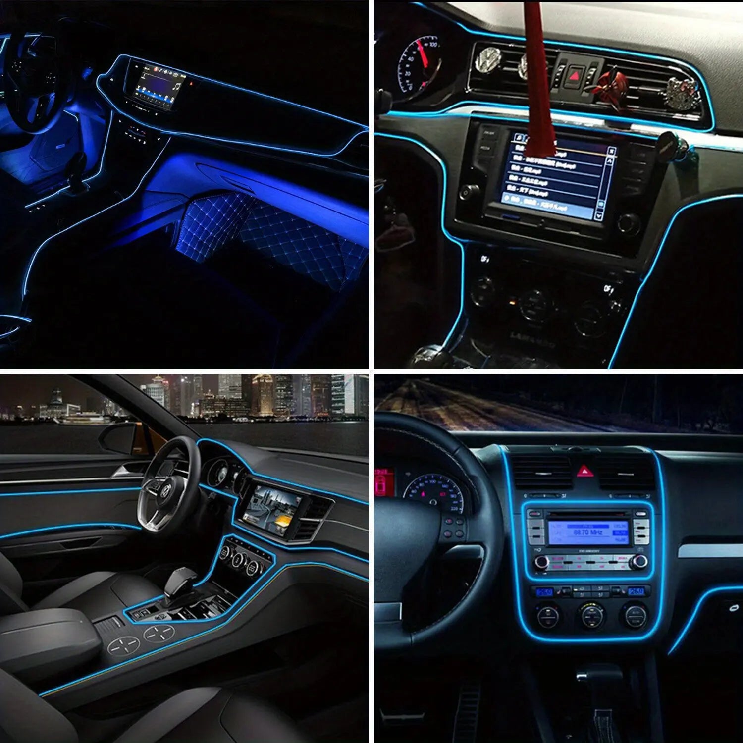 16FT USB-Powered LED Interior Ambient Lighting Kit with Fuse Protection for Enhanced Car Atmosphere