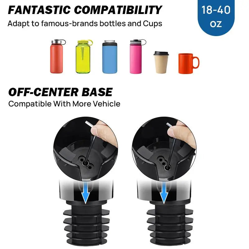 Joytutus Summer Vibes Car Cup Holder with 360° Cellphone Mount for 18-40 Oz Hydro Flask and YETI Mugs - Adjustable Smartphone Stand in Durable Plastic