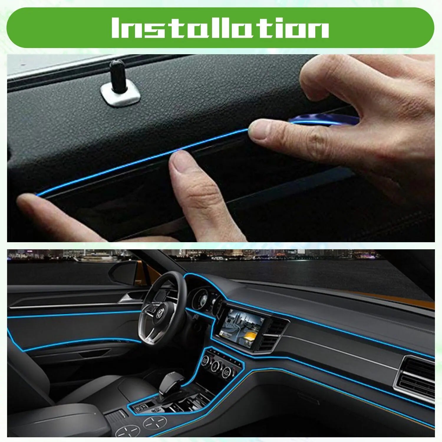 16FT USB-Powered LED Interior Ambient Lighting Kit with Fuse Protection for Enhanced Car Atmosphere