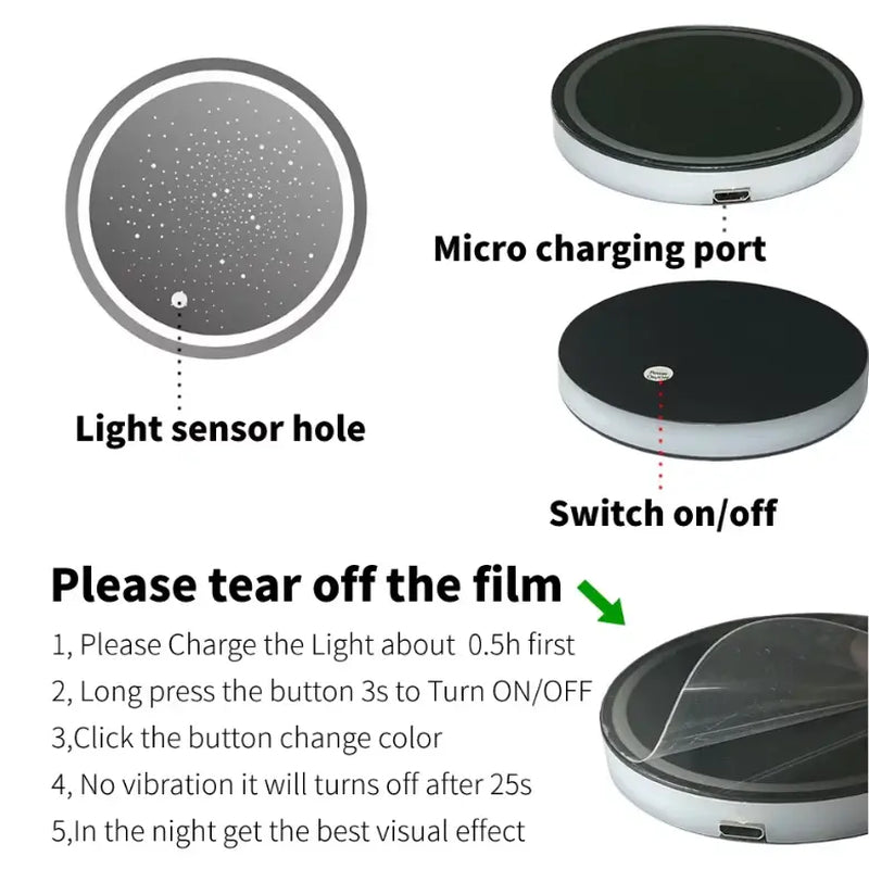 LED Cup Holder Lights for Cars - Rechargeable Color-Changing Coaster Inserts (1, 2, or 4 Pack) - Stylish Vehicle Accessories for Teens