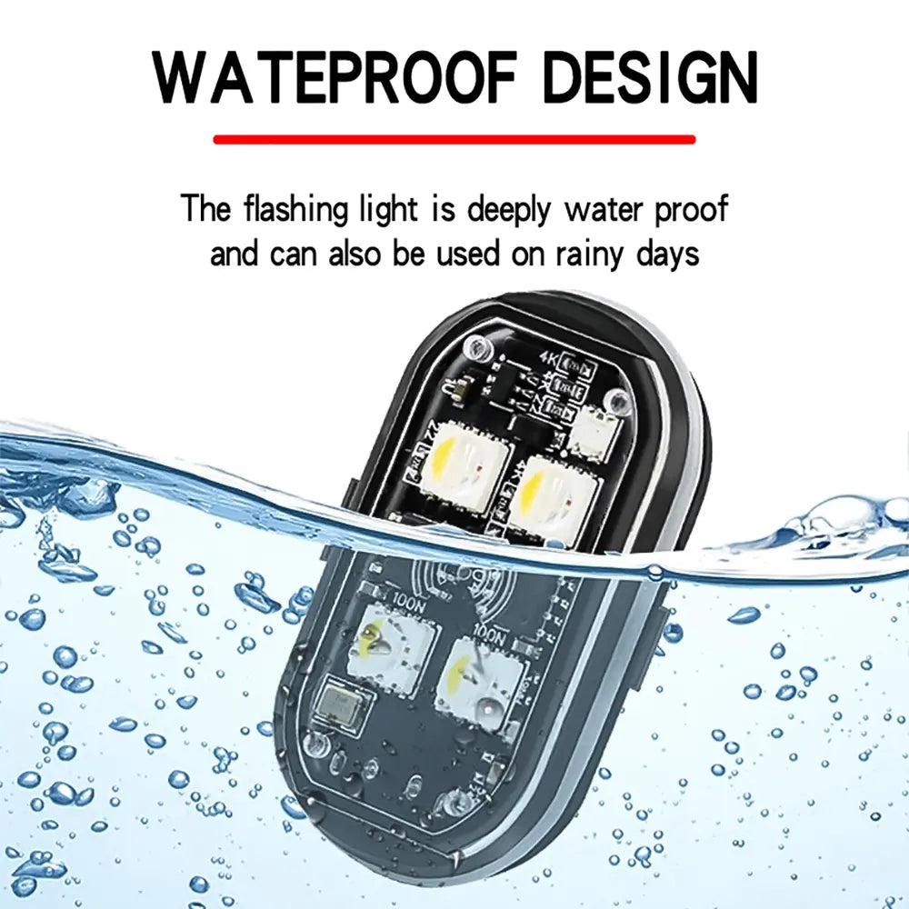 Upgraded 4-Piece Wireless LED Strobe Light Set for Automotive and Recreational Use, Featuring Remote Control and USB-C Charging