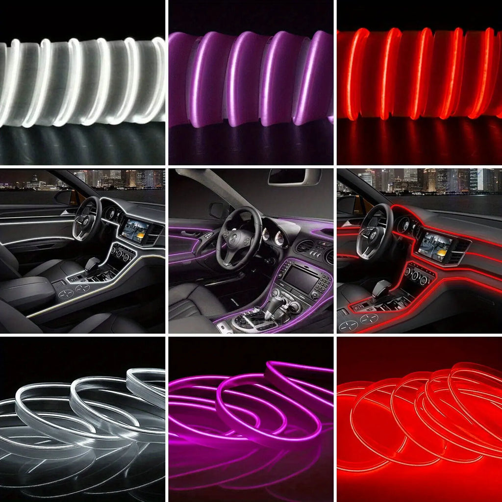 16FT USB-Powered LED Interior Ambient Lighting Kit with Fuse Protection for Enhanced Car Atmosphere