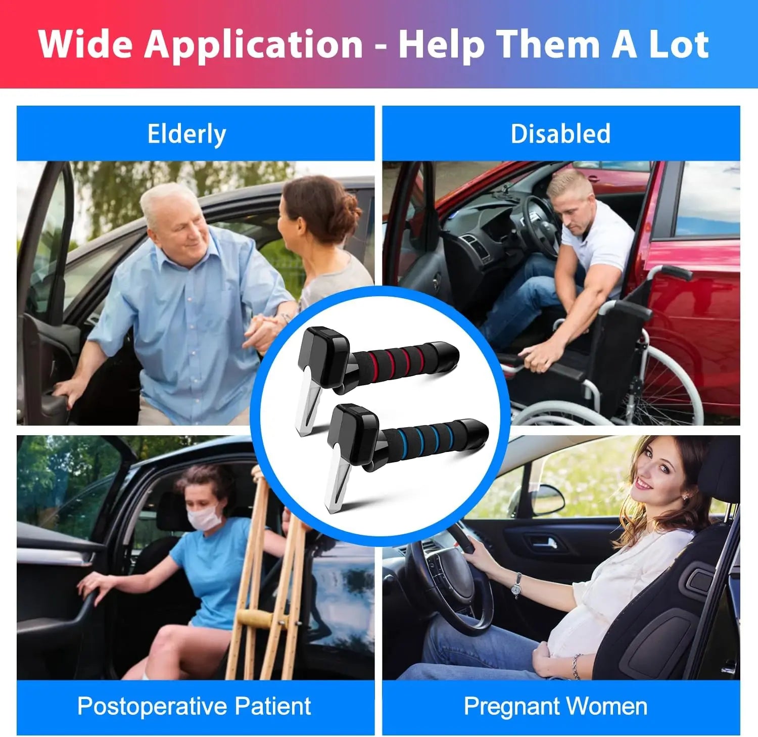 Elderly Assistance Car Door Handle Kit - 3-in-1 Multifunctional Grip for Easy Entry and Exit