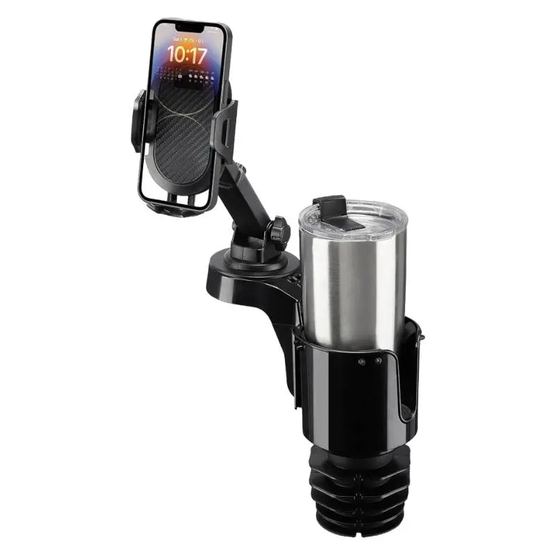 Joytutus Summer Vibes Car Cup Holder with 360° Cellphone Mount for 18-40 Oz Hydro Flask and YETI Mugs - Adjustable Smartphone Stand in Durable Plastic