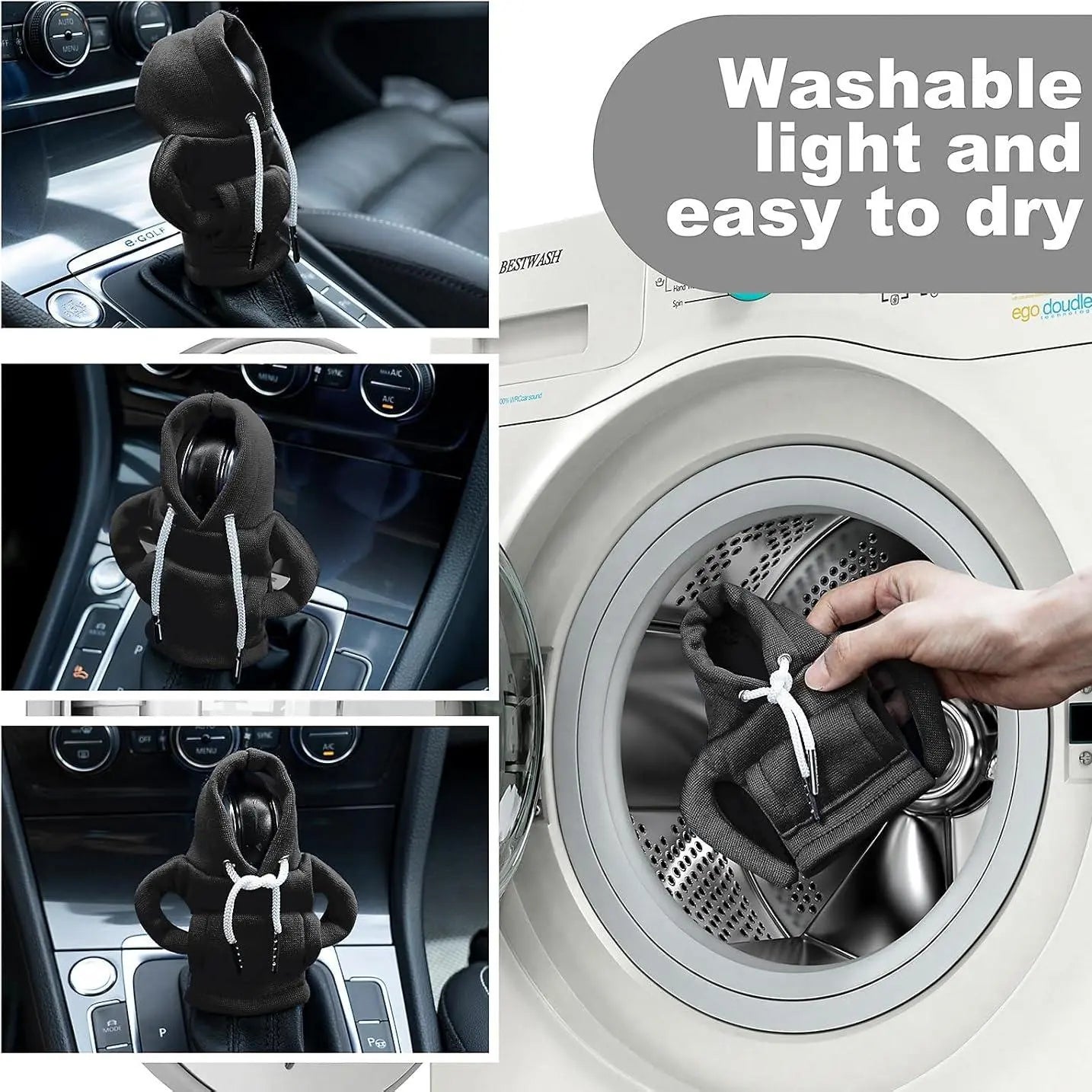 Hoodie-Style Car Gear Shifter Cover - Cute Mini Automotive Interior Accessory