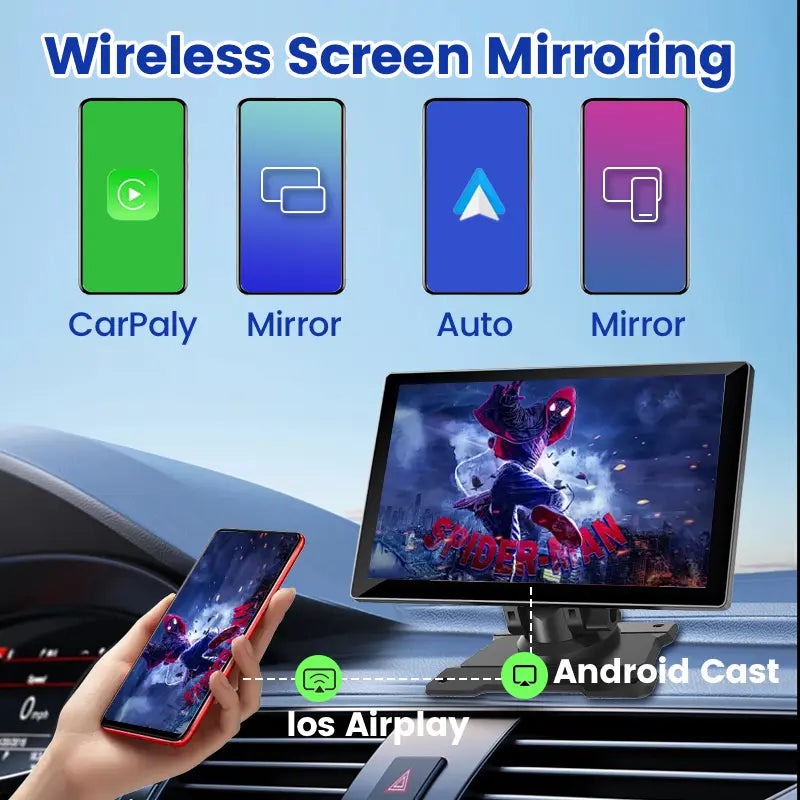 【Pierden】2026 Newest 7-Inch IPS Touchscreen Car Stereo with Wired/Wireless AC/AA Support Carplay for Vehicles
